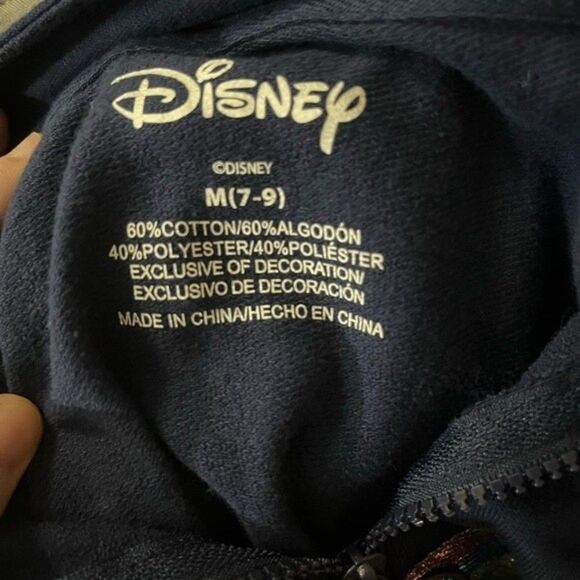 Disney JRs Women’s Blue Lilo and Stitch Blue Sparkle Pull Over Quarter Zip - Picture 5 of 6